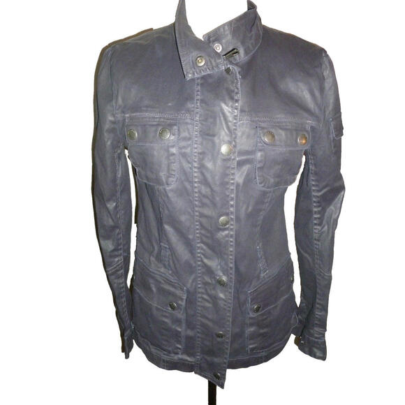 Sperry Jackets & Blazers - Sperry Top Sider Waxed Look rare Navy Coat Jacket Windbreaker Womens‎ S Small